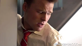 Magnetic lust huge cock pastor pounds on stairwell